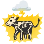Wolke mit Blitz + Kuhgesicht