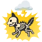 Wolke mit Blitz + Katzengesicht