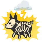 Wolke mit Blitz + Schweinegesicht
