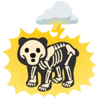 Wolke mit Blitz + Bär