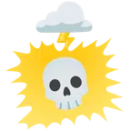 Wolke mit Blitz + Totenkopf