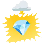 Wolke mit Blitz + Edelstein