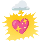 Wolke mit Blitz + funkelndes Herz