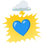 Wolke mit Blitz + blaues Herz
