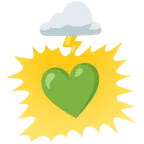 Wolke mit Blitz + grünes Herz