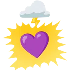 Wolke mit Blitz + lila Herz