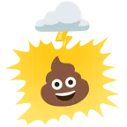 Wolke mit Blitz + Kothaufen