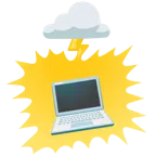 Wolke mit Blitz + Laptop
