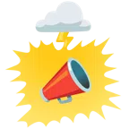 Wolke mit Blitz + Megafon