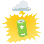 Wolke mit Blitz + Batterie