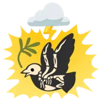 Wolke mit Blitz + Taube