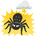 Wolke mit Blitz + Spinne