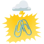 Wolke mit Blitz + verhakte Büroklammern