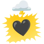Wolke mit Blitz + schwarzes Herz