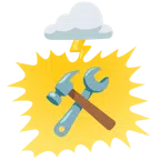 Wolke mit Blitz + Hammer und Schraubenschlüssel