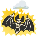 Wolke mit Blitz + Fledermaus