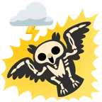 Wolke mit Blitz + Eule