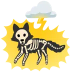 Wolke mit Blitz + Fuchs