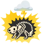 Wolke mit Blitz + Igel