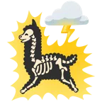 Wolke mit Blitz + Lama
