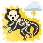 Wolke mit Blitz + Waschbär