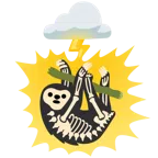 Wolke mit Blitz + Faultier