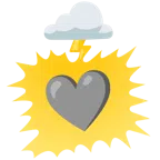 Wolke mit Blitz + graues Herz
