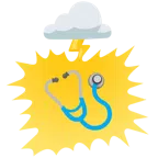 Wolke mit Blitz + Stethoskop