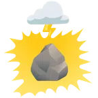 Wolke mit Blitz + Felsen
