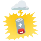 Wolke mit Blitz + schwache Batterie