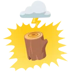 Wolke mit Blitz + Holz