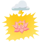 Wolke mit Blitz + Lotusblüte