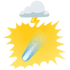 Wolke mit Blitz + Komet