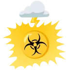 Wolke mit Blitz + Biogefährdung