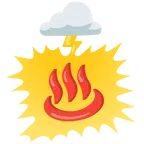 Wolke mit Blitz + heiße Quellen
