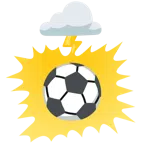 Wolke mit Blitz + Fußball