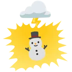 Wolke mit Blitz + Schneemann ohne Schneeflocken