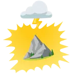 Wolke mit Blitz + Berg