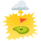 Wolke mit Blitz + Golffahne
