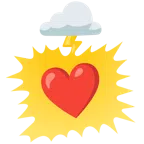 Wolke mit Blitz + rotes Herz