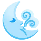 Wind + Mondsichel mit Gesicht rechts