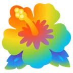 flor de hibisco + arcoíris