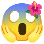 flor de hibisco + cara gritando de miedo