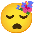 flor de hibisco + cara durmiendo