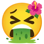 flor de hibisco + cara vomitando