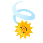 Blätter im Wind + Sonne mit Gesicht
