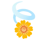 Blätter im Wind + gelbe Blüte
