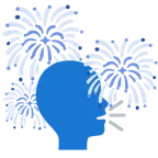 fuochi d’artificio + persona che parla