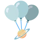 palloncino + pianeta con satellite