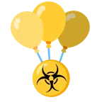 palloncino + simbolo del rischio biologico
